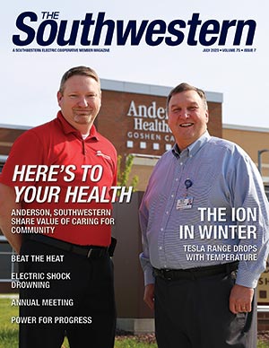 Southwestern CEO Bobby Williams (left) and Keith Page, President and CEO of Anderson Healthcare, pause for a photo at Anderson’s Goshen Campus in Edwardsville.