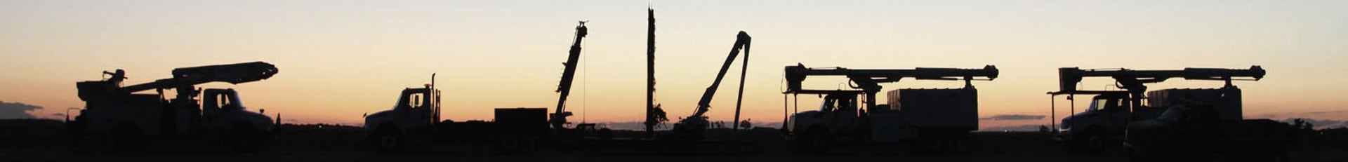 trucks at sundown