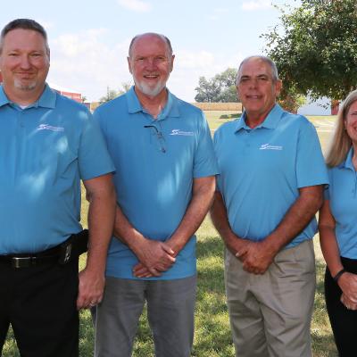 Southwestern Electric CEO Bobby Williams, left, stands with newly re-elected board members Marvin Warner of Pocahontas, Brad Lurkins of Greenville and Annette Hartlieb of Vandalia.